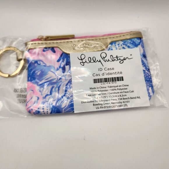 Lilly Pulitzer ID Case with Key Ring 5.2in x 3.25in - Picture 1 of 5